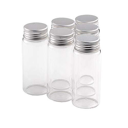 Jarvials 6pcs 65ml Leere transparente Glasflaschen, Silberne Aluminiumabdeckung Macht die Glasflasche versiegelter. (6, 65ml) von Jarvials