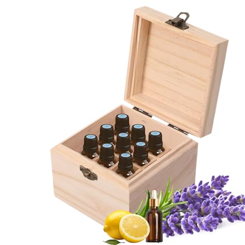 JasCherry 16 Slots Ätherisches Öl Box aus Holz, Tragbar ätherische öle Aufbewahrung Holzbox - Ideales Organisator für Ätherische Öle und Duftöle von JasCherry