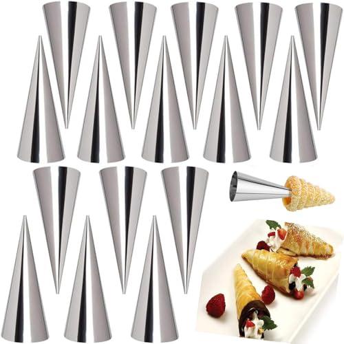 JasCherry 20 Stück Croissant Form Backen, Cannoli Backform Set Cream Horn Formen Set Hörnchen Backform Spirale Horn Gerade Röhrchen Edelstahl Schraube Cannoli Form Tubes Cream Roll Mold JasCherry 20 Stück Croissant Form Backen, Cannoli Backform Set Cream Horn Formen Set Hörnchen Backform Spirale Horn Gerade Röhrchen Edelstahl Schraube Cannoli Form Tubes Cream Roll Mold von JasCherry