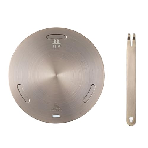 JasCherry 24 cm Wärmeverteiler-Platte, Edelstahl-Kochfeld-Induktions-Adapter, Köchelplatte für Elektro-Gas, Glas-Kochfeld, Induktionsherd, Konverterplatte mit Griff, Roségold (C) von JasCherry