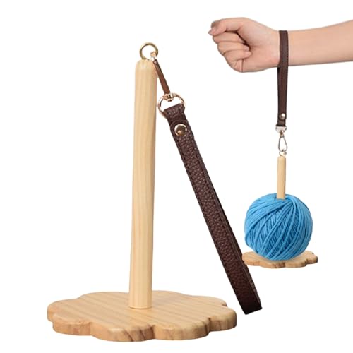 JasCherry 7,48 x 4,72 Zoll Wollabwickler, Handgelenk-Garnhalter für Häkeln & Stricken, Wrist Yarn Holder, Handgelenk Garnspule, Hölzerner Garn-Organizer, Tragbares Handarbeit-Zubehör(Klarlack) von JasCherry