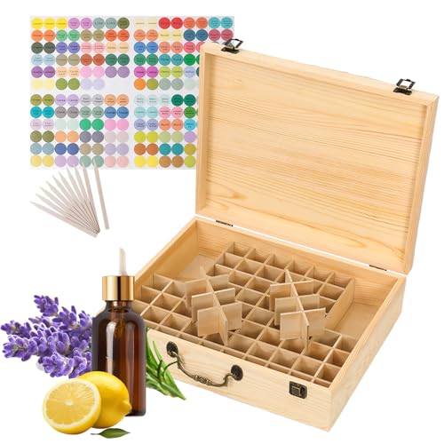 JasCherry 80 Slots Ätherisches Öl Box aus Holz, Tragbar ätherische öle Aufbewahrung Holzbox - Ideales Organisator für Ätherische Öle und Duftöle JasCherry 80 Slots Ätherisches Öl Box aus Holz, Tragbar ätherische öle Aufbewahrung Holzbox - Ideales Organisator für Ätherische Öle und Duftöle von JasCherry