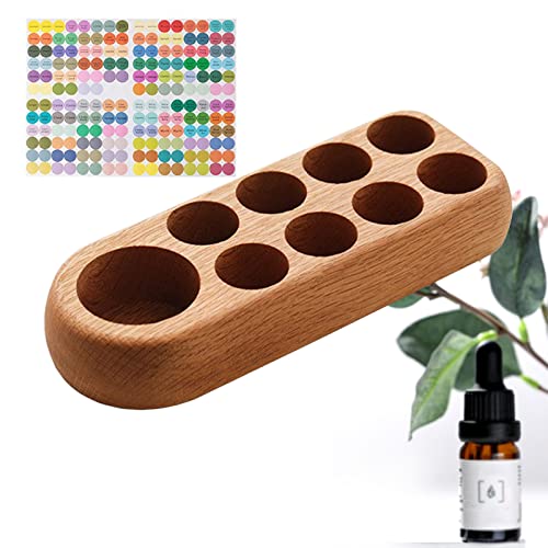 JasCherry 9 Löcher Holz Organizer Aromatherapie Geschenk-Box Halter Ätherische Öle Flaschen Aufbewahrung Display Regal - Geeignet für Nagellack, Duftöle, Ätherisches Öl, Stain und Lippenstift von JasCherry