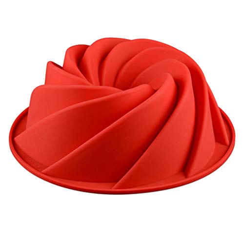 JasCherry Premium Spirale Form Antihaft Silikon Backform Kuchenbackform - Kuchenform Brotbackform für Kuchen, Große Gelee, Brot, Gugelhupf, Cake #8 von JasCherry