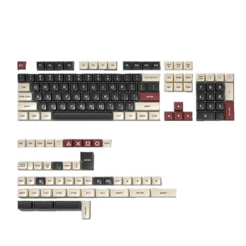 Jasaly 150 Tasten PBT-Tastatur Double-Shot Keycaps DSA PBT Profil Keycaps für Cherry-MX-Schalter mechanische Tastatur B Jasaly 150 Tasten PBT-Tastatur Double-Shot Keycaps DSA PBT Profil Keycaps für Cherry-MX-Schalter mechanische Tastatur B von Jasaly