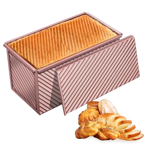Toastbrot Backform mit Deckel, Hochwertiges Toastbrot Backform Aus Kohlenstoffstahl mit Deckel, Antihaft Toastbrotform 21,3 x 11,8 x 13 cm für die Zubereitung Von Toast, Den Heimgebrauch von Jasfyee
