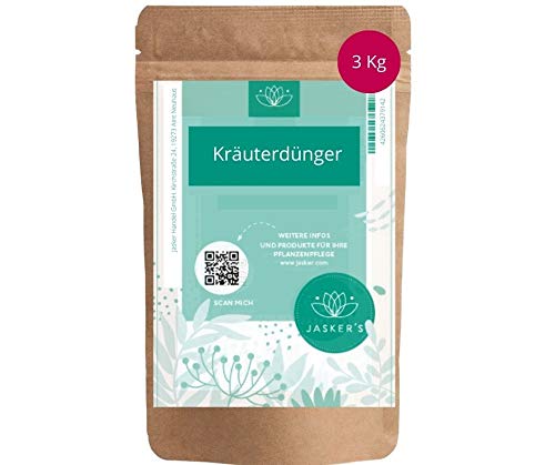 JASKERS® Bio Langzeit Kräuter-Dünger 3 Kg | Optimaler Bio Spezialdünger Für Alle Kräuter | Als Basilikum Dünger Geeignet | Nährstoffreicher Kräuterdünger Für Schmackhafte Kräuter von Jasker's