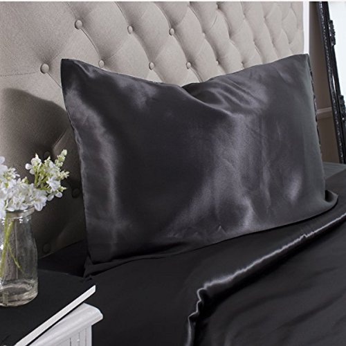 Jasmine Silk Luxus 100% Seide Kissenbezug Silk Pillowcase (40 x 80, Black) von Jasmine Silk