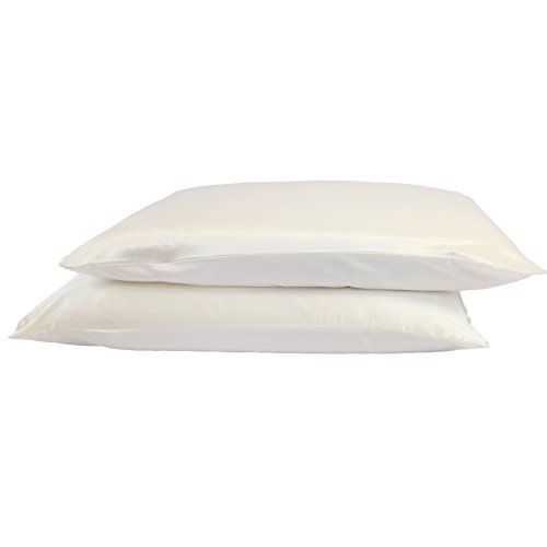 Jasmine Silk Charmeuse Kissenbezug, 100 % 19 Momme Seide mit Unterseite aus Baumwolle, für Haar und Haut, 50 x 75 cm von Jasmine Silk