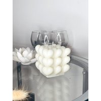 Herz Würfel Kerze | Trendige Würfelkerze Sojawachs Bio Love Wohnaccessoires Haus Wärmendes Geschenk von JasmineAliceHome