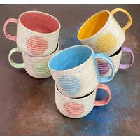 Handgemachte Gesprenkelte Tonkeramikbecher Handwerker Steingut Kaffeetasse Tee Kaffeeliebhaber Einzigartige Rustikale Keramik Geschenk Natürliche von JasminsClayWorks