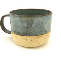 Rustikale Dekorierte Tee - Und Kaffeetasse Große Keramiktasse Für Latte Cappuccino Perfektes Einweihungsgeschenk Inneneinrichtung von JasminsClayWorks