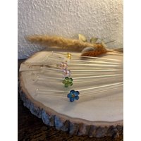 strohhalm Aus Glas Mit Blumen in Versch. Farben von JasminsSelfmade