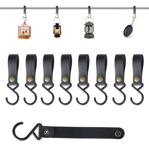 Jasminum 8 Stück Leder-S-Haken,S Haken Mit LederschlaufeSchwarz,S-Förmiger Multifunktions-Lederhaken,Hergestellt Aus Leder und Metall, Geeignet für Camping, Grillen, Wäschetrocknen, Bad und Küche Jasminum 8 Stück Leder-S-Haken,S Haken Mit LederschlaufeSchwarz,S-Förmiger Multifunktions-Lederhaken,Hergestellt Aus Leder und Metall, Geeignet für Camping, Grillen, Wäschetrocknen, Bad und Küche von Jasminum