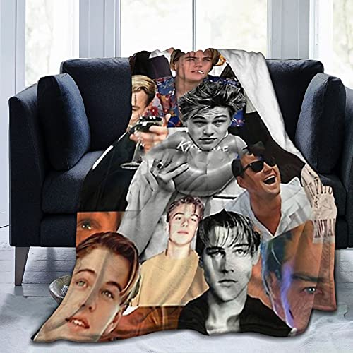 Leonardo Dicaprio Flanelldecke, Collage, leicht, gemütlich, weiche Überwurfdecke, für Couch, Sofa, geeignet für alle Jahreszeiten, 50 x 40 cm von Jasongamo