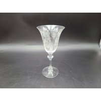 Sehr Ausgefallenes 8 1/4" Geätztes Glas Weinglas Blumen Urne/Vase Muster Mit Weinranken Fostoria/Cambridge von JasonsCollectables