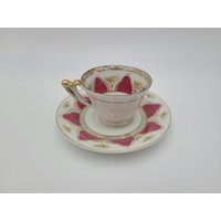 Ucagco Gold Und Rot Demitasse Teetasse Untertasse von JasonsCollectables