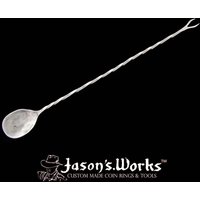 Verkauf 20% Sale - Handgeschmiedeter Sterling Silber Cocktailrührer-Löffel Mit Gabelende Oder Gegengewicht/Mini Muddler von JasonsWorks