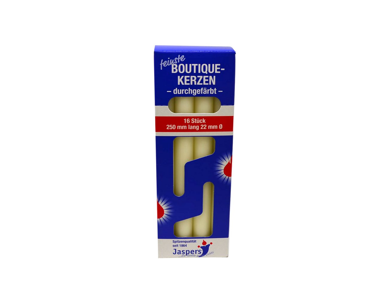 Jaspers Kerzen Tafelkerze Boutique-Tafelkerzen elfenbein 16er Pack durchgefärbt Jaspers Kerzen Tafelkerze Boutique-Tafelkerzen elfenbein 16er Pack durchgefärbt von Jaspers Kerzen