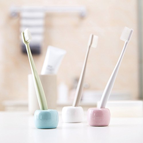Mini-Zahnbürstenhalter, niedlicher Keramik-Zahnbürstenständer, kleiner Badezimmer-Aufbewahrungs-Organizer (6) von Jaswass