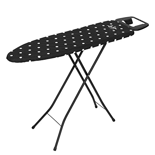 JATA HOGAR HPLA8100 Bügelbrett mit Bügelfläche 110 x 32 cm höhenverstellbar bis 92 cm Bügelablage zusammengeklappt Maße: 150 x 40 x 7 cm Black and White JATA HOGAR HPLA8100 Bügelbrett mit Bügelfläche 110 x 32 cm höhenverstellbar bis 92 cm Bügelablage zusammengeklappt Maße: 150 x 40 x 7 cm Black and White von Jata