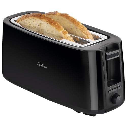 JATA JETT1585 Toaster für 2 lange Scheiben (25 x 3 cm) 7 Bräunungsstufen Auftaufunktion und Warmhaltefunktion Automatische Zentrierung Krümelschublade von Jata