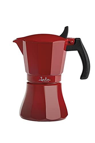 Jata HOGAR HCAF2006 Espressokocher für 6 Tassen, Aluminium, für alle Herdarten, auch Induktion, spezieller Anti-Brenner-Griff von Jata