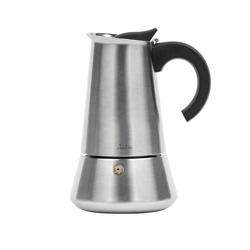 Jata Hogar CAX112 Italienische Kaffeemaschine, Edelstahl, 12 Tassen, geeignet für alle Herdarten, einschließlich Induktion, massiver Griff. von Jata