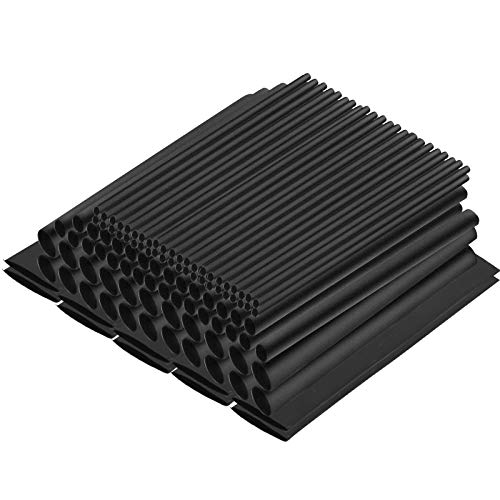 50PCS Schrumpfschlauch Set, JatilEr Schrumpfschläuche Wasserdicht 3:1 Schrumpfverhältnis Isolationsschutz Adhesive Schrupfschlauchset Kit 5 Größen 3,6,9,12,19 mm, Schrumpfschläuche Sortiment (Schwarz) von JatilEr