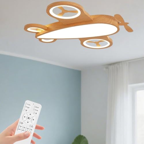 Jatwefiv Kinder Schlafzimmer Deckenleuchte Flugzeug Deckenlampe LED Dimmbare mit Fernbedienung Deckenleuchten Modern Kinderzimmerlampe für Kinderzimmer Babyzimmer,Yuanmu,L von Jatwefiv