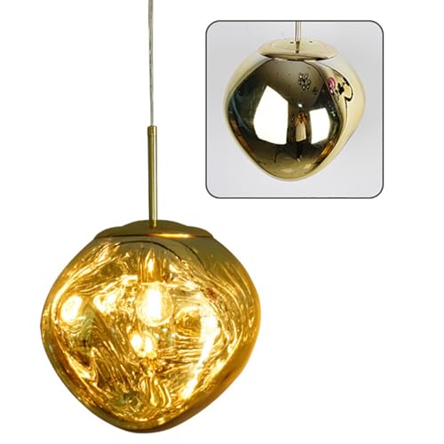 Jatwefiv Moderne Bunte Pendelleuchte mit Lava Bubble Höhenverstellbar Hängeleuchte Frei Kombinierbare kronleuchter für Esszimmer Treppenhaus Schlafzimmer Bar Gang Schlafzimmer,Gold,15CM von Jatwefiv