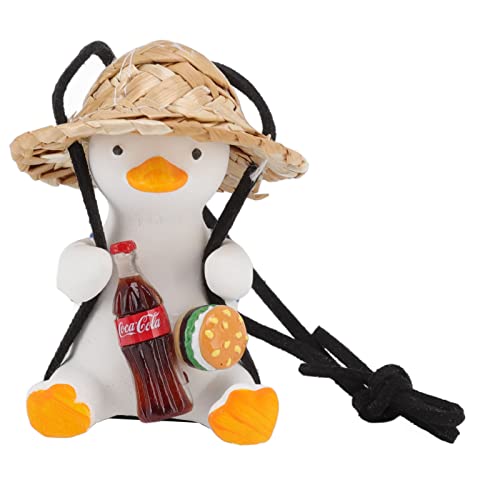 Jauarta Auto Hängendes Ornament, Süße Schaukel-Ente Dekor Fliegende Ente zum Innenrückspiegel, Auto Ente Autospiegel Hängendes Zubehör, Lustige Geschenke Swinging Duck (Cola-Burger) von Jauarta