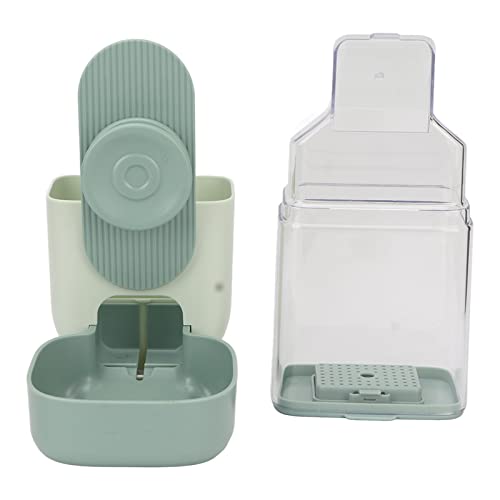 Jauarta Katzenwasserspender, Hängende Automatische Lebensmittelhärte mit 2 Schalen für Hasen Meerschweinchen Igel Frettchen, Haustier -Feeder -Wasserspender, Auto Cat Food (Minzgrün) von Jauarta