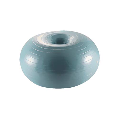 Jauarta Übung Donut Yoga Ball 50 cm PVC mit Inflator für die Training von Stabilität Ball Yoga Pilates Gleichgewicht (Grau) von Jauarta
