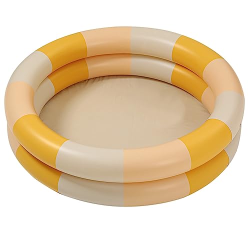 Jauarta Verdickter Süßer Stil Faltbarer Aufblasbarer Schwimmbad für mit Nicht-PVC-Material, Innen- oder Außenwasserspielpool, Geeignet für 3-6 Jahre Alt (Gelber Streifen) von Jauarta