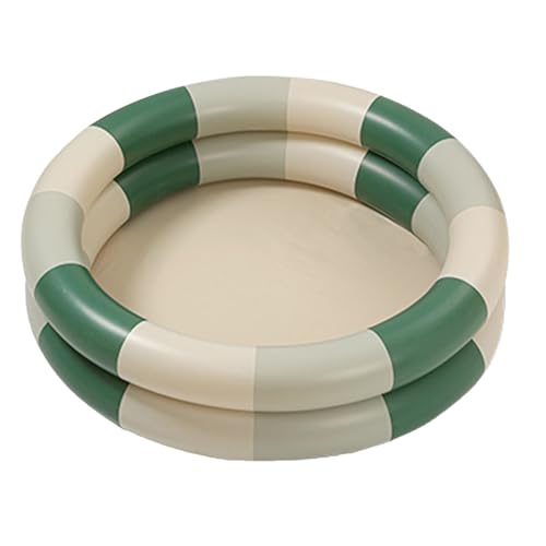 Jauarta Verdickter Süßer Stil Faltbarer Aufblasbarer Schwimmbad für mit Nicht-PVC-Material, Innen- oder Außenwasserspielpool, Geeignet für 3-6 Jahre Alt (Grüner Streifen) von Jauarta