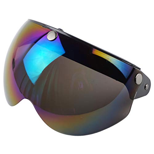 Universal 3 Snap Retro Helm Visierwinddichte Sonnenschutz Halbgesicht Motorrad Helme Visier Visor (Multicolor) von Jauarta