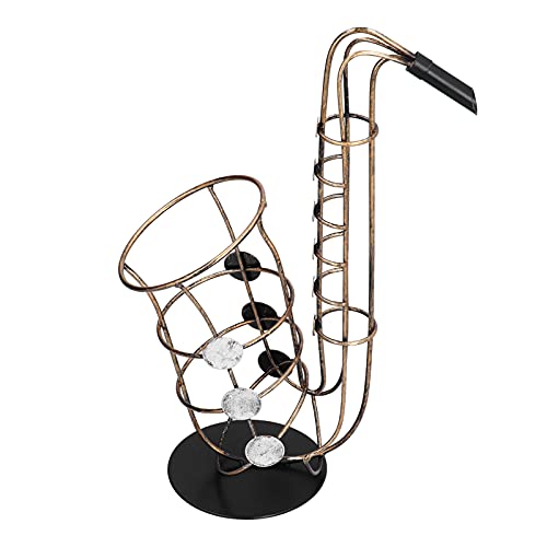 Jauarta Weinregal Saxophon, Kreative Weinflaschenhalter, Metallfiguren Saxophon Retro Flaschenhalter Heimdekoration Zubehör Flasche von Jauarta