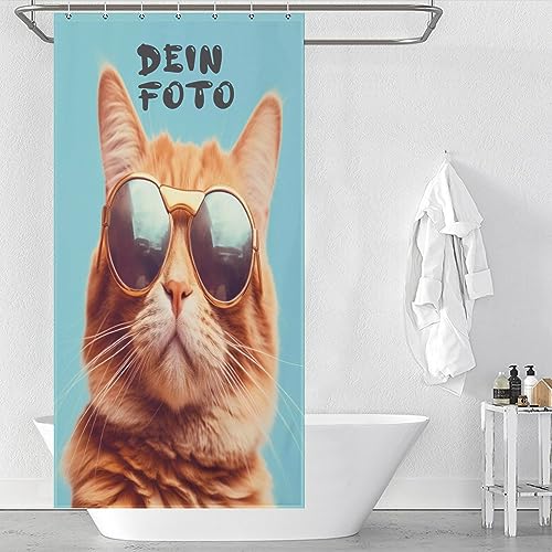 Jaucin Personalisiert Duschvorhang Anti-Schimmel Wasserdicht Duschvorhänge Textil Aus Polyester Mit Duschvorhangringen Waschbar Anti-Bakteriell Shower (1 Foto) von Jaucin