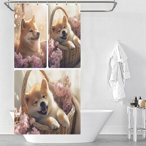Jaucin Personalisiert Duschvorhang Anti-Schimmel Wasserdicht Duschvorhänge Textil Aus Polyester Mit Duschvorhangringen Waschbar Anti-Bakteriell Shower (3 Foto) von Jaucin