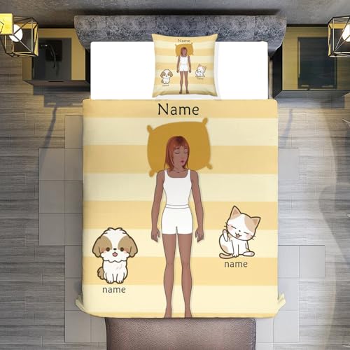 Jaucin Personalisierte Bettwäsche - Lustig Bettwäsche-Sets, Perfekt für Personalisierte Geschenke (2, 135x200cm) von Jaucin