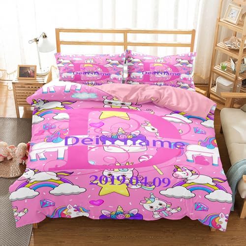 Jaucin Personalisierte Bettwäsche Sets: Gestalten Sie Ihre Bettwäsche und Kissenbezüge 135x200 mit eigenem Foto | Personalisierte Weihnachts Geschenke (Name.2, 135x200cm) von Jaucin