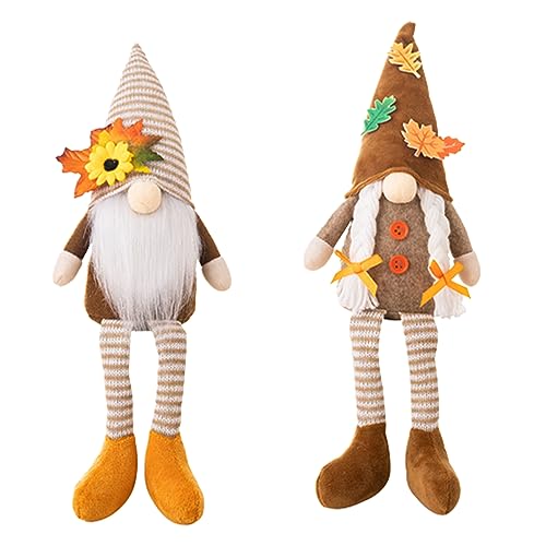 2 Stück Deko Wichtel Geschenke,Wichtel Deko, Herbst Ernte Zwerg Plüschpuppen Niedlichen Zwerge Figuren, Frühling Deko Wichtel Figuren,Gesichtslose Puppe Plüsch für Haus,Garten Tisch Dekoration (Stil1) von Jauhmui