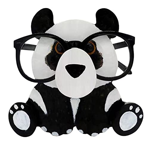 Brillenhalter Ständer, Holz Brillenhalter,handgefertigter Brillenhalter,kreativer niedlicher Tier-Brillenhalter,Lustige Sonnenbrillenständer,für Zuhause,Büro,Schreibtisch,Dekoration Zubehör (Panda) von Jauhmui