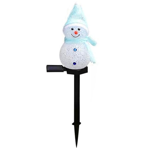 Jauhmui Schneemann Solarlampen für Außen,2 pcs 46cm LED Weihnacht Weihnachtsdeko für Garten Weg Hotel Park (2 pcs Blau) von Jauhmui