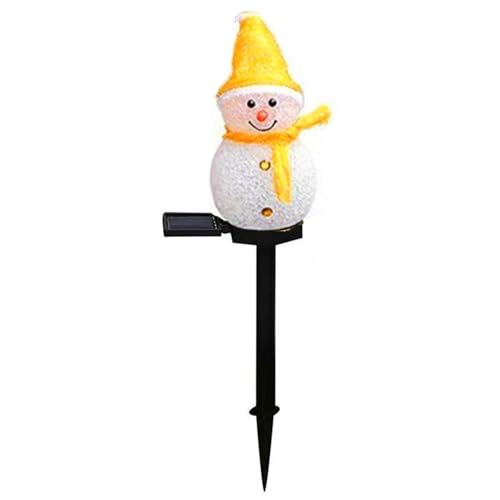 Jauhmui Schneemann Solarlampen für Außen,2 pcs 46cm LED Weihnacht Weihnachtsdeko für Garten Weg Hotel Park (2 pcs Gelb) von Jauhmui