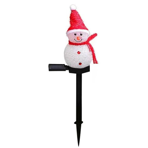 Jauhmui Schneemann Solarlampen für Außen,2 pcs 46cm LED Weihnacht Weihnachtsdeko für Garten Weg Hotel Park (2 pcs Rot) von Jauhmui
