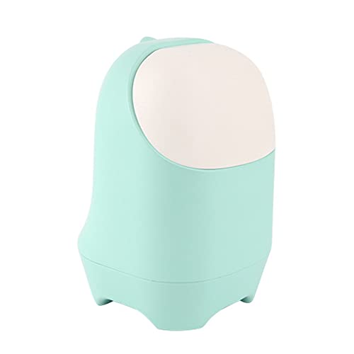 Jauhmui Tischmülleimer,Mini-Mülleimer mit Deckel,Arbeitsplatte Mülleimer,Nette Tischabfalleimer,Klein Papierkorb,Kompaktes Design Mini Kosmetikeimer,Geruchsisolierung für Büro Schlafzimmer (Blau) von Jauhmui