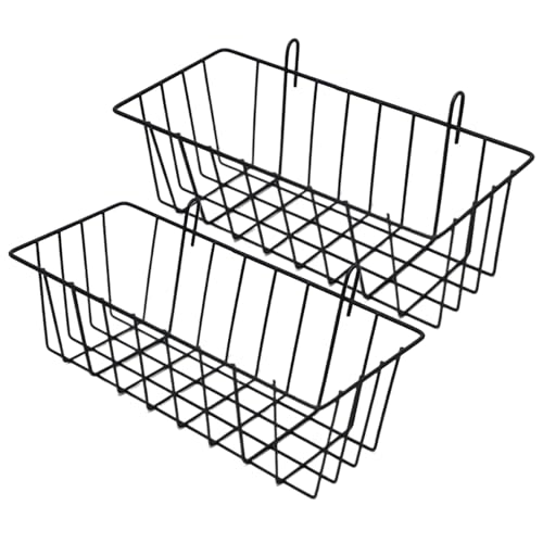 Jauhmui Wandregal Ohne Bohren 2 Stk,Draht Wandkorb Körbe Gitter Korb Wand Organisator Für Wandgitter Fotowand (Schwarz) von Jauhmui