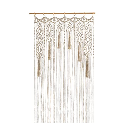 Makramee Wandbehang Tapisserie,Boho Handgewebte Makramee Türvorhang Vorhang,Boho Wanddekoration,Für Raumteiler, Fenstervorhänge, Türvorhänge, Hochzeitshintergrund, Inneneinrichtung,Beige (Stil 2) von Jauhmui